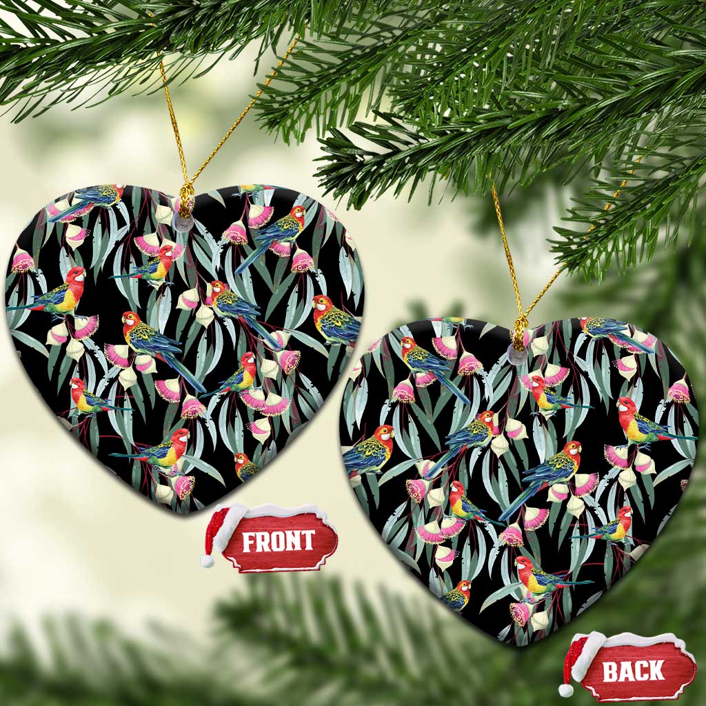 Eastern Rosella Australia Ceramic Ornament Eucalyptus Blossom Seamless Style - Aussie Hoodie