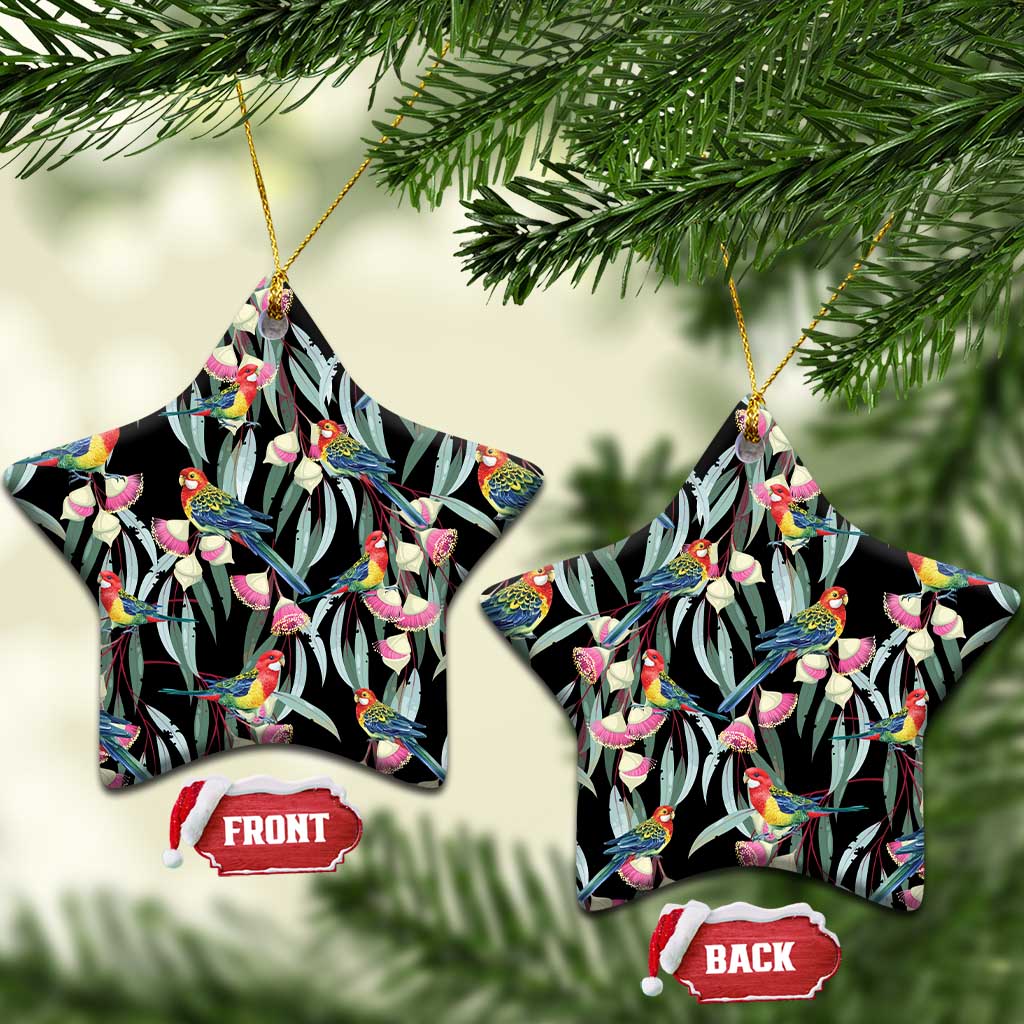 Eastern Rosella Australia Ceramic Ornament Eucalyptus Blossom Seamless Style - Aussie Hoodie