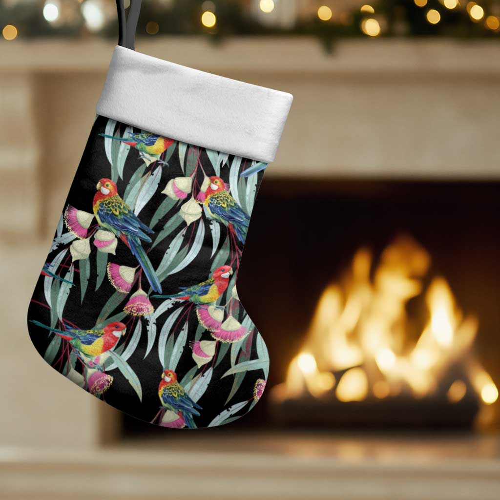 Eastern Rosella Australia Christmas Stocking Eucalyptus Blossom Seamless Style - Aussie Hoodie