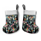Eastern Rosella Australia Christmas Stocking Eucalyptus Blossom Seamless Style - Aussie Hoodie