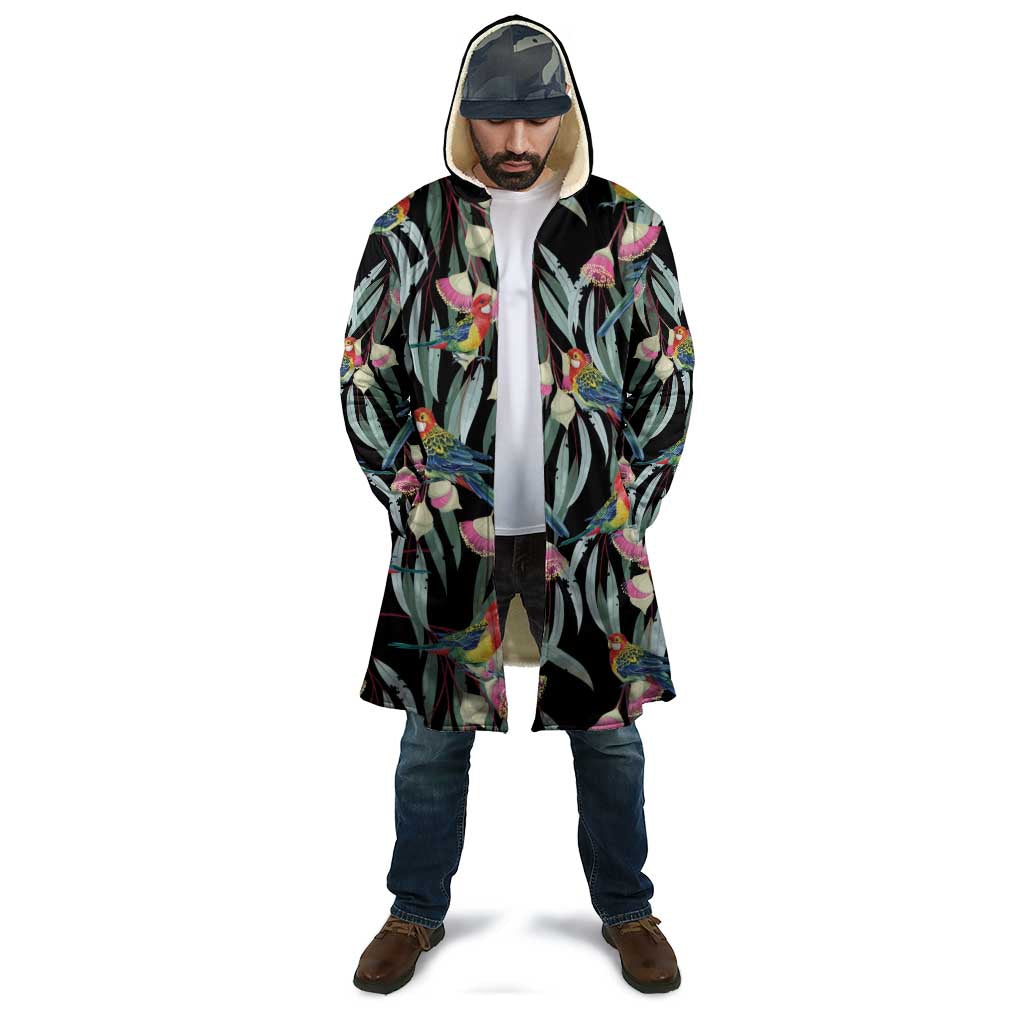 Eastern Rosella Australia Cloak Eucalyptus Blossom Seamless Style - Aussie Hoodie