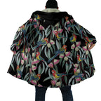 Eastern Rosella Australia Cloak Eucalyptus Blossom Seamless Style - Aussie Hoodie