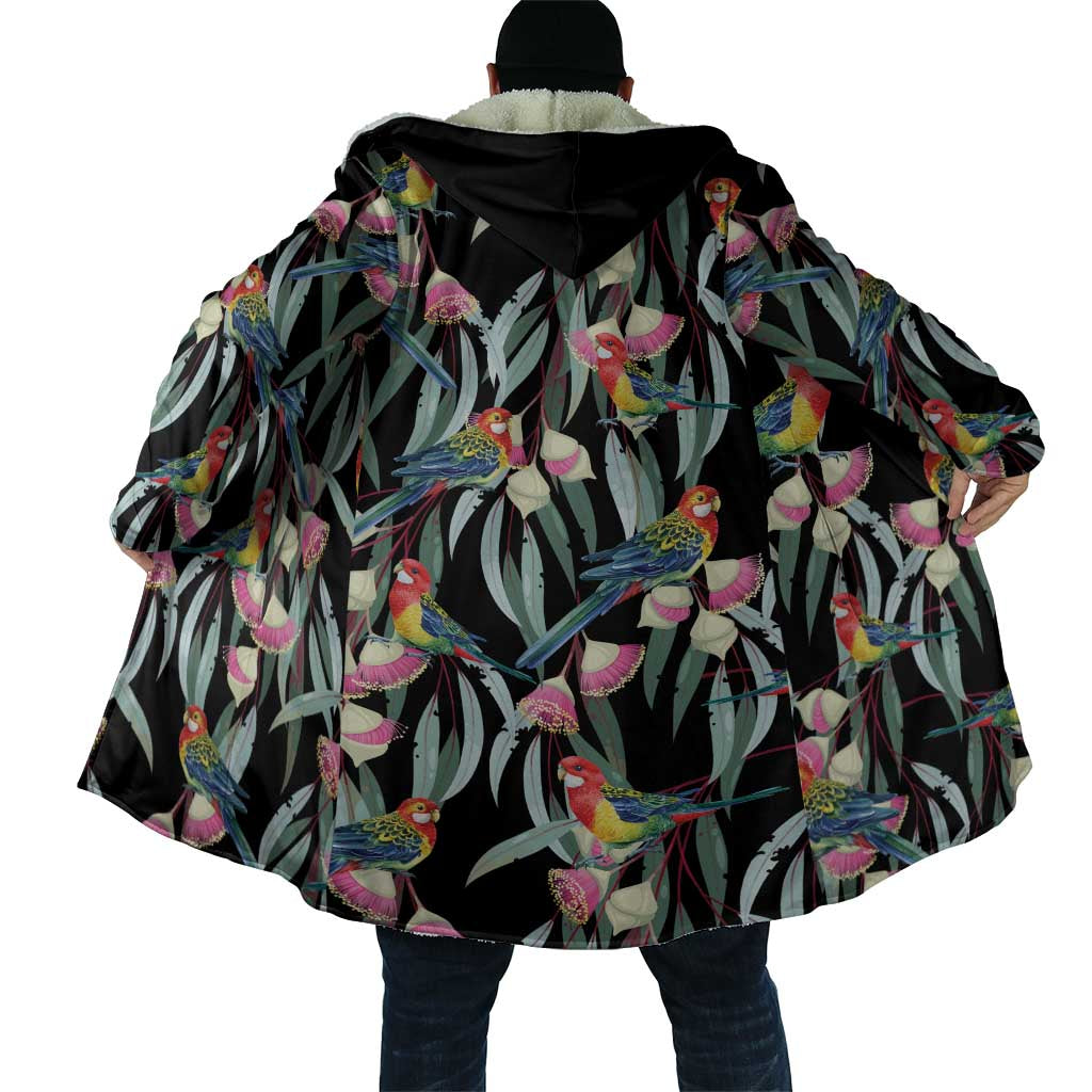 Eastern Rosella Australia Cloak Eucalyptus Blossom Seamless Style - Aussie Hoodie