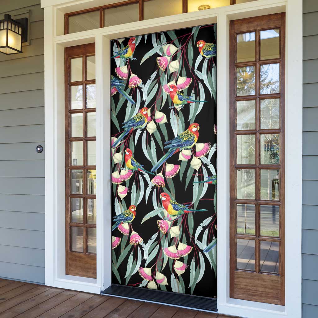 Eastern Rosella Australia Door Cover Eucalyptus Blossom Seamless Style - Aussie Hoodie