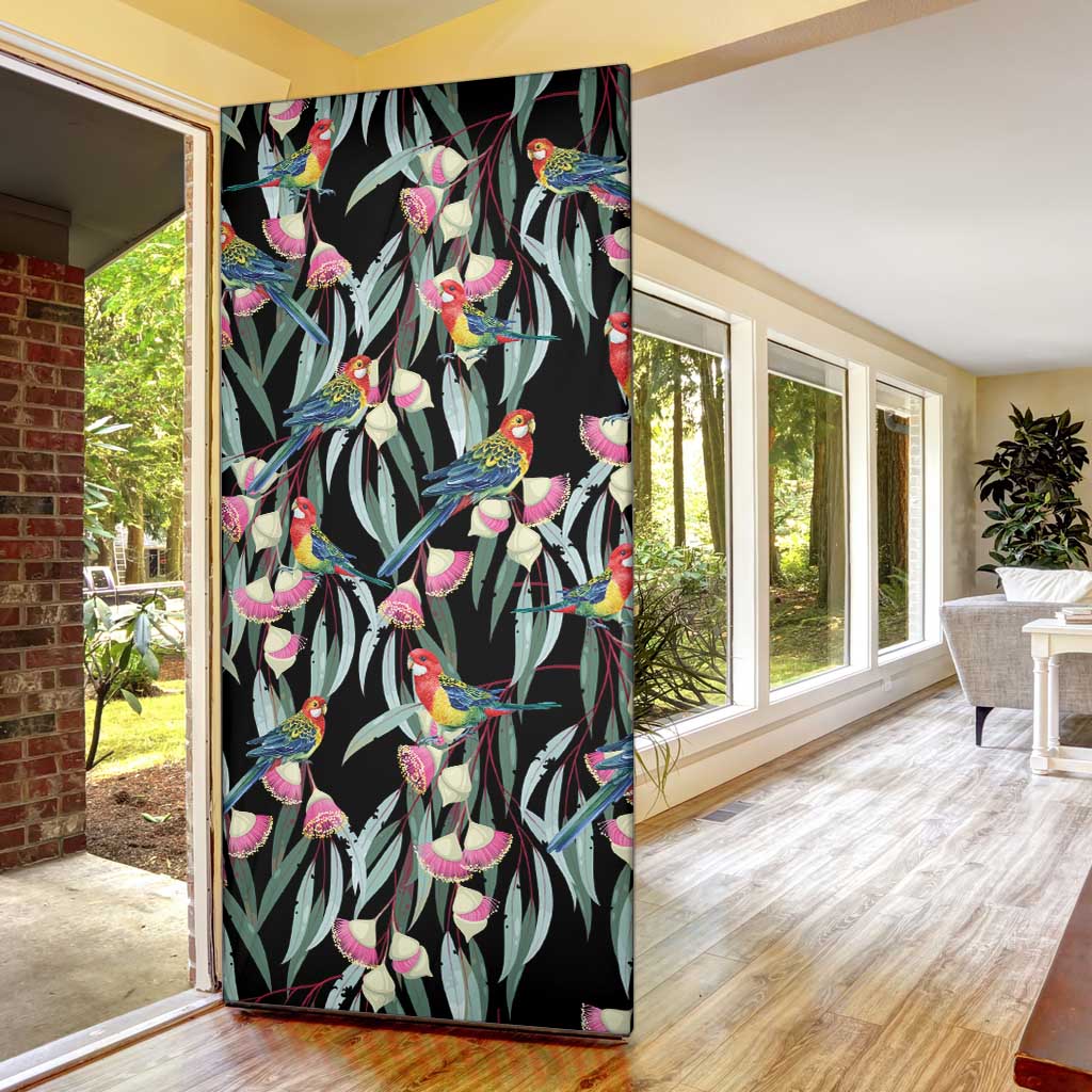 Eastern Rosella Australia Door Cover Eucalyptus Blossom Seamless Style - Aussie Hoodie