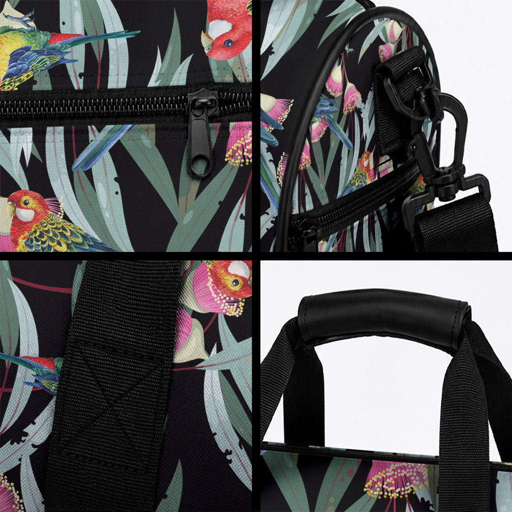 Eastern Rosella Australia Duffle Bag Eucalyptus Blossom Seamless Style