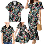 Eastern Rosella Australia Family Matching Mermaid Dress and Hawaiian Shirt Eucalyptus Blossom Seamless Style - Aussie Hoodie