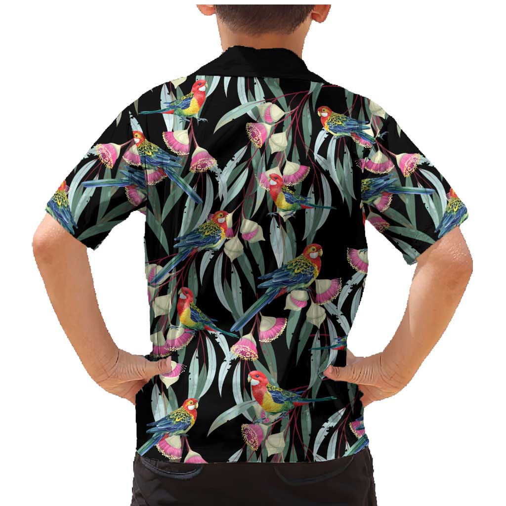 Eastern Rosella Australia Family Matching Mermaid Dress and Hawaiian Shirt Eucalyptus Blossom Seamless Style - Aussie Hoodie