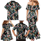 Eastern Rosella Australia Family Matching Mermaid Dress and Hawaiian Shirt Eucalyptus Blossom Seamless Style - Aussie Hoodie