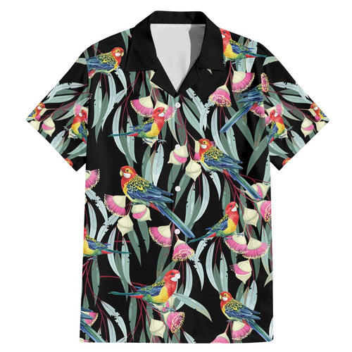 Eastern Rosella Australia Family Matching Mermaid Dress and Hawaiian Shirt Eucalyptus Blossom Seamless Style - Aussie Hoodie
