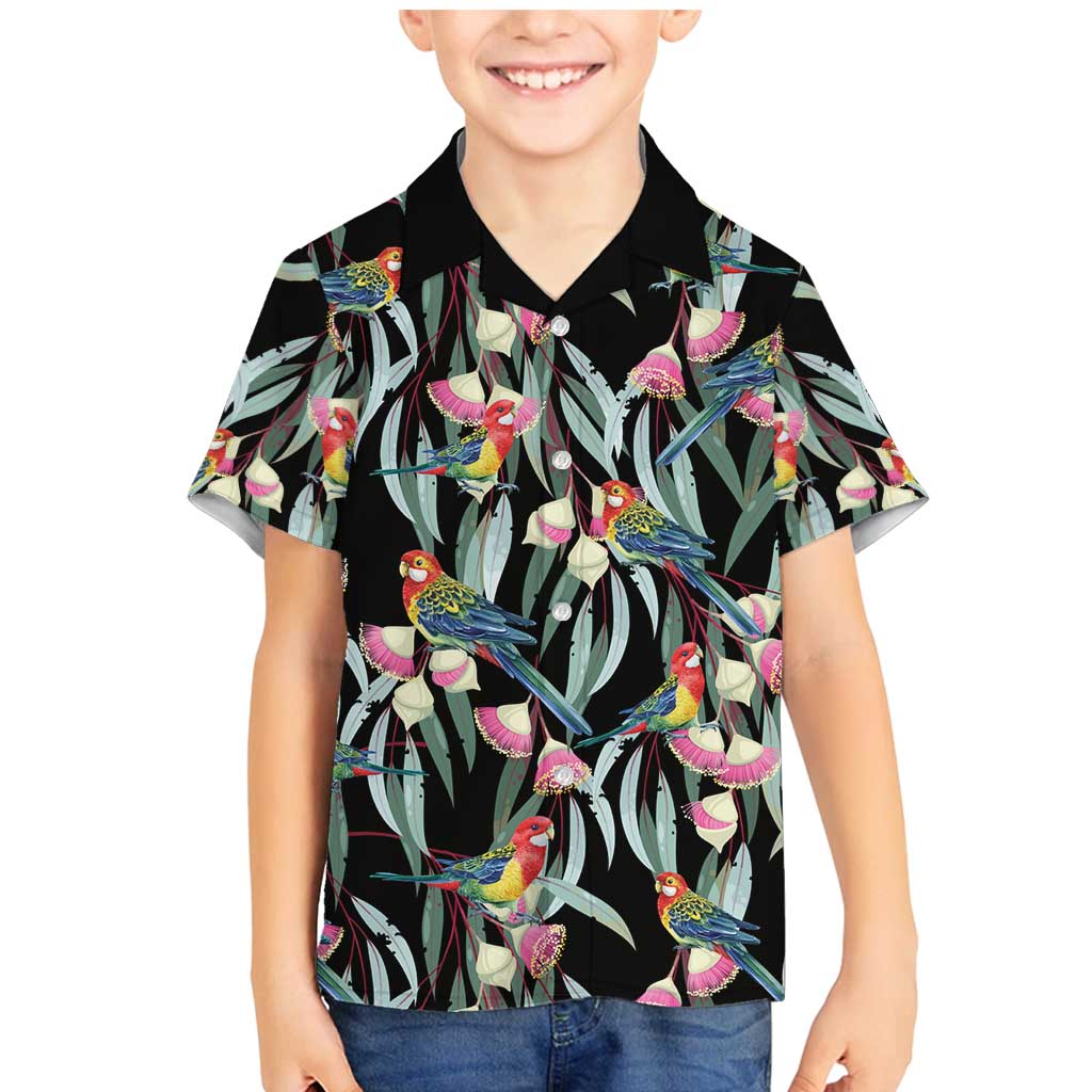 Eastern Rosella Australia Family Matching Mermaid Dress and Hawaiian Shirt Eucalyptus Blossom Seamless Style - Aussie Hoodie