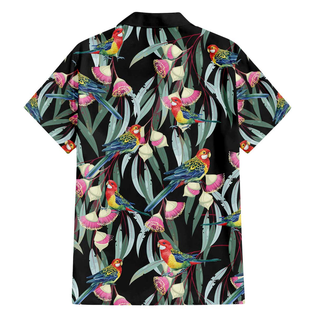 Eastern Rosella Australia Family Matching Off The Shoulder Long Sleeve Dress and Hawaiian Shirt Eucalyptus Blossom Seamless Style - Aussie Hoodie
