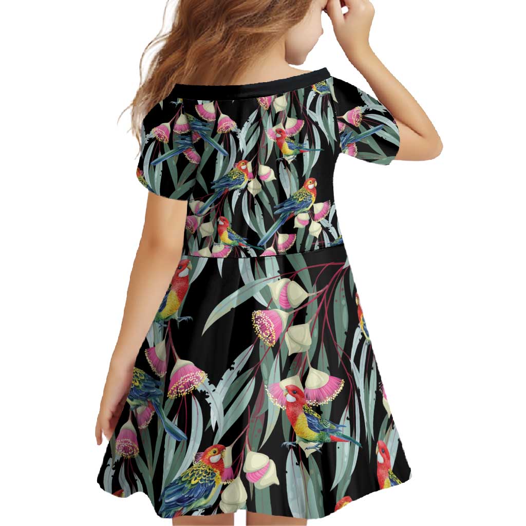 Eastern Rosella Australia Family Matching Off Shoulder Maxi Dress and Hawaiian Shirt Eucalyptus Blossom Seamless Style - Aussie Hoodie