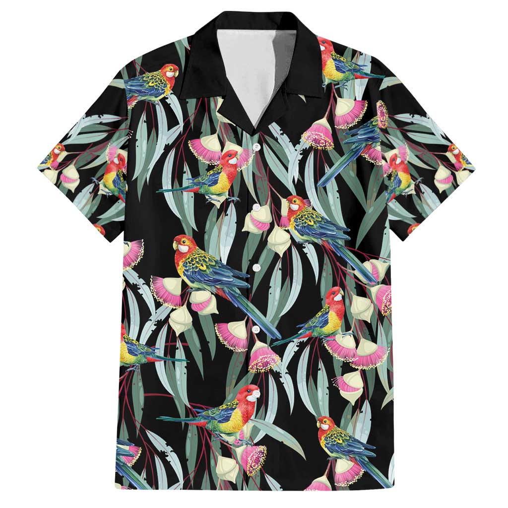 Eastern Rosella Australia Family Matching Off Shoulder Maxi Dress and Hawaiian Shirt Eucalyptus Blossom Seamless Style - Aussie Hoodie