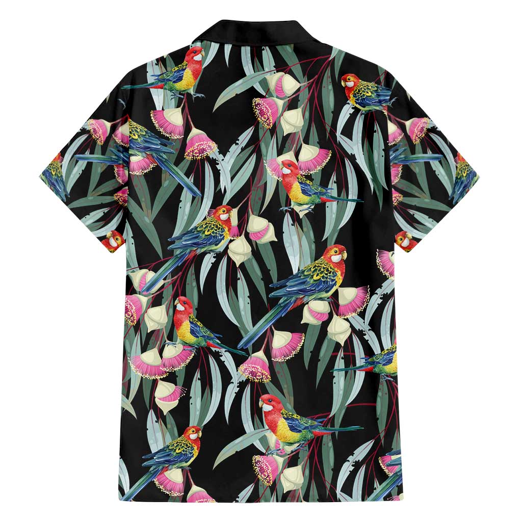Eastern Rosella Australia Family Matching Off Shoulder Short Dress and Hawaiian Shirt Eucalyptus Blossom Seamless Style - Aussie Hoodie