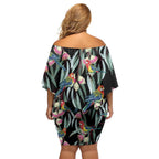 Eastern Rosella Australia Family Matching Off Shoulder Short Dress and Hawaiian Shirt Eucalyptus Blossom Seamless Style - Aussie Hoodie