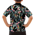 Eastern Rosella Australia Family Matching Puletasi and Hawaiian Shirt Eucalyptus Blossom Seamless Style - Aussie Hoodie