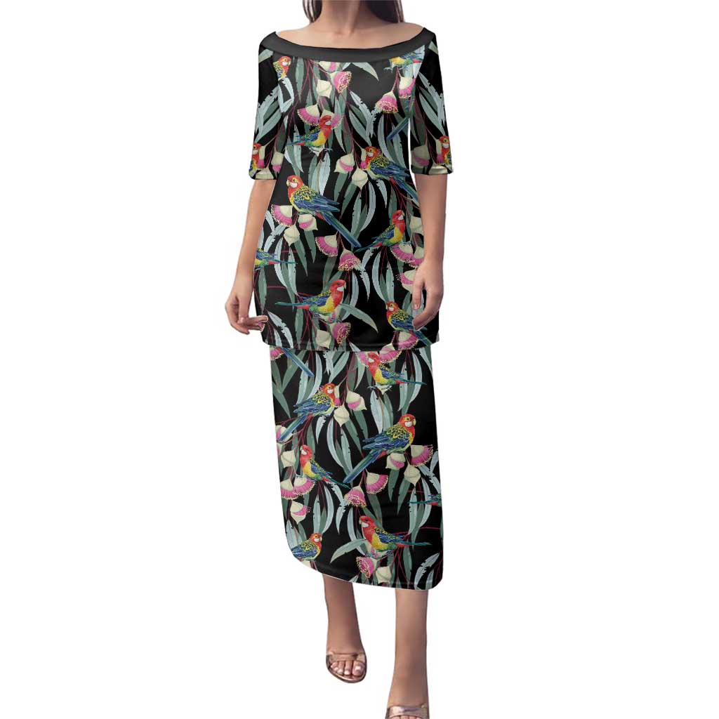 Eastern Rosella Australia Family Matching Puletasi and Hawaiian Shirt Eucalyptus Blossom Seamless Style - Aussie Hoodie