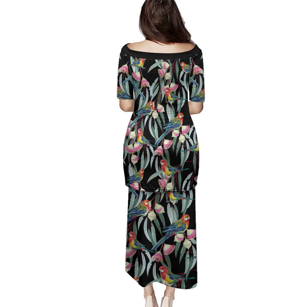 Eastern Rosella Australia Family Matching Puletasi and Hawaiian Shirt Eucalyptus Blossom Seamless Style - Aussie Hoodie