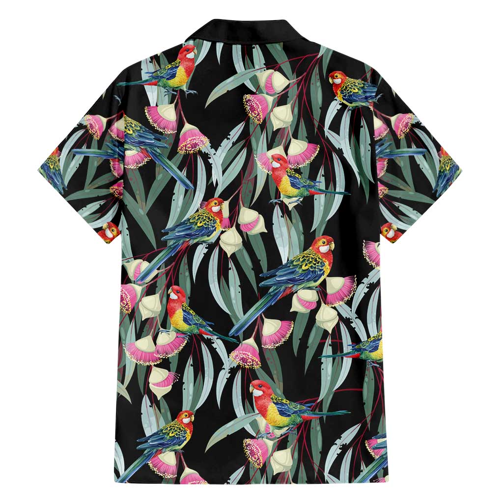 Eastern Rosella Australia Family Matching Short Sleeve Bodycon Dress and Hawaiian Shirt Eucalyptus Blossom Seamless Style - Aussie Hoodie