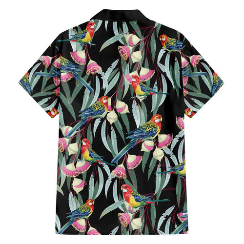 Eastern Rosella Australia Family Matching Summer Maxi Dress and Hawaiian Shirt Eucalyptus Blossom Seamless Style - Aussie Hoodie