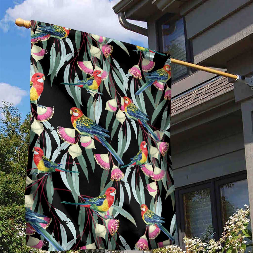 Eastern Rosella Australia Garden Flag Eucalyptus Blossom Seamless Style - Aussie Hoodie
