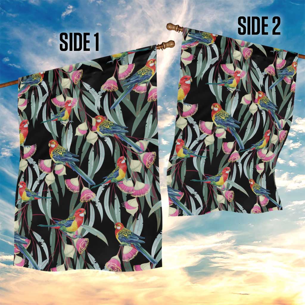 Eastern Rosella Australia Garden Flag Eucalyptus Blossom Seamless Style - Aussie Hoodie