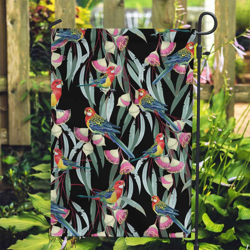 Eastern Rosella Australia Garden Flag Eucalyptus Blossom Seamless Style - Aussie Hoodie