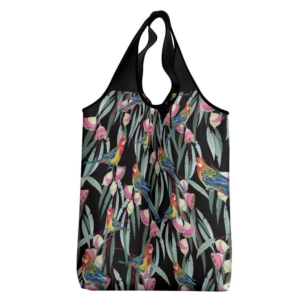 Eastern Rosella Australia Grocery Bag Eucalyptus Blossom Seamless Style - Aussie Hoodie