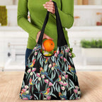 Eastern Rosella Australia Grocery Bag Eucalyptus Blossom Seamless Style - Aussie Hoodie