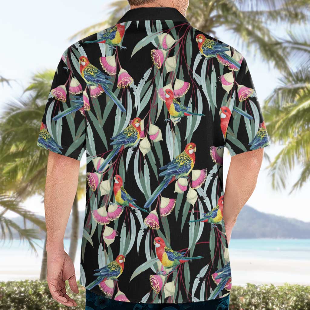 Eastern Rosella Australia Hawaiian Shirt Eucalyptus Blossom Seamless Style - Aussie Hoodie