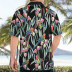 Eastern Rosella Australia Hawaiian Shirt Eucalyptus Blossom Seamless Style - Aussie Hoodie