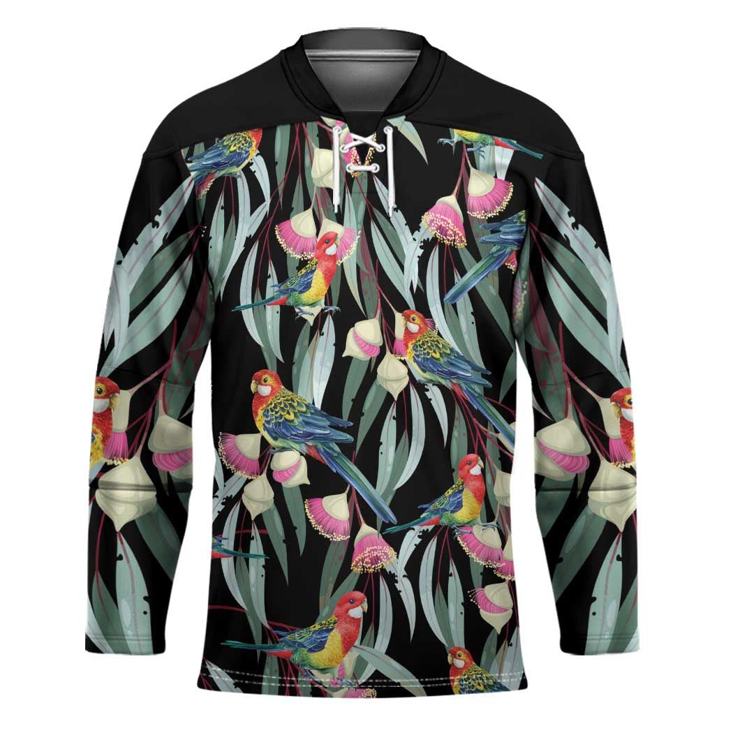 Eastern Rosella Australia Hockey Jersey Eucalyptus Blossom Seamless Style - Aussie Hoodie