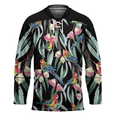 Eastern Rosella Australia Hockey Jersey Eucalyptus Blossom Seamless Style - Aussie Hoodie