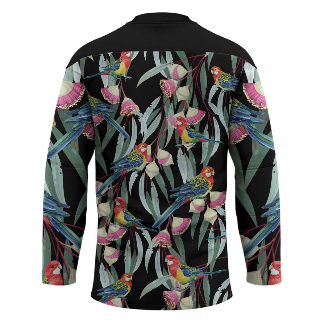 Eastern Rosella Australia Hockey Jersey Eucalyptus Blossom Seamless Style - Aussie Hoodie