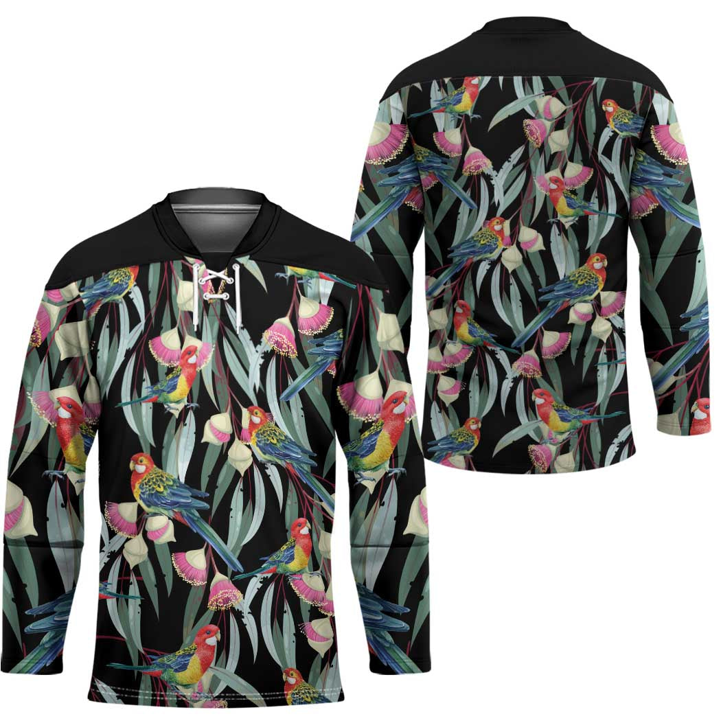 Eastern Rosella Australia Hockey Jersey Eucalyptus Blossom Seamless Style - Aussie Hoodie