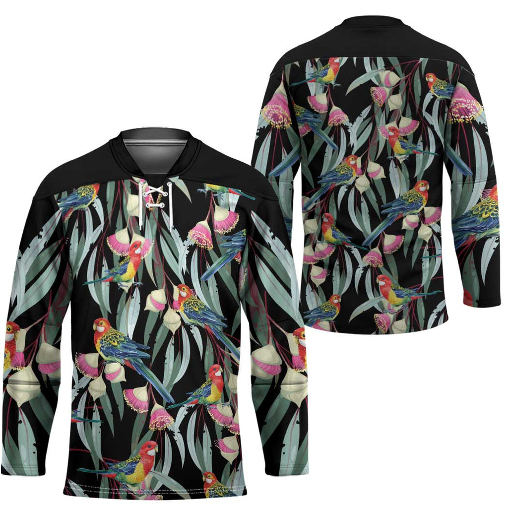 Eastern Rosella Australia Hockey Jersey Eucalyptus Blossom Seamless Style - Aussie Hoodie