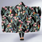 Eastern Rosella Australia Hooded Blanket Eucalyptus Blossom Seamless Style - Aussie Hoodie