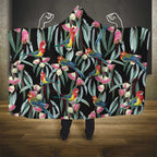 Eastern Rosella Australia Hooded Blanket Eucalyptus Blossom Seamless Style - Aussie Hoodie