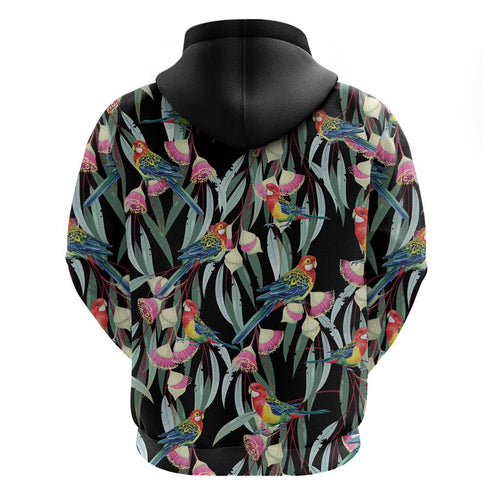 Eastern Rosella Australia Hoodie Eucalyptus Blossom Seamless Style - Aussie Hoodie
