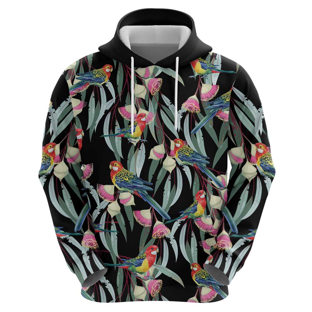 Eastern Rosella Australia Hoodie Eucalyptus Blossom Seamless Style - Aussie Hoodie