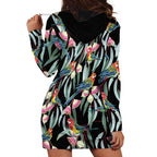 Eastern Rosella Australia Hoodie Dress Eucalyptus Blossom Seamless Style - Aussie Hoodie