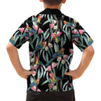 Eastern Rosella Australia Kid Hawaiian Shirt Eucalyptus Blossom Seamless Style - Aussie Hoodie