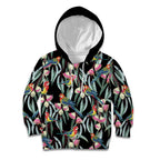 Eastern Rosella Australia Kid Hoodie Eucalyptus Blossom Seamless Style - Aussie Hoodie