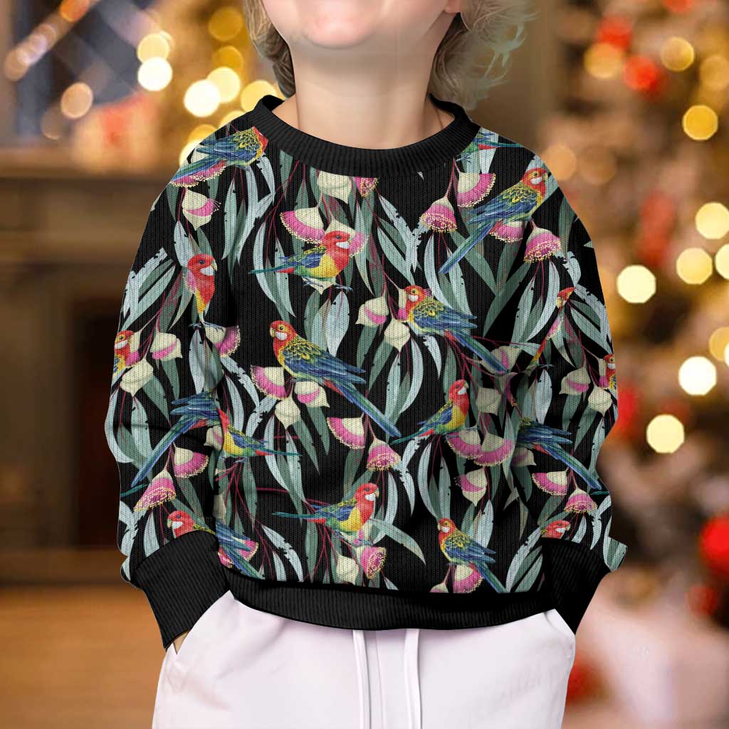 Eastern Rosella Australia Kid Ugly Christmas Sweater Eucalyptus Blossom Seamless Style - Aussie Hoodie