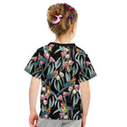 Eastern Rosella Australia Kid T Shirt Eucalyptus Blossom Seamless Style - Aussie Hoodie