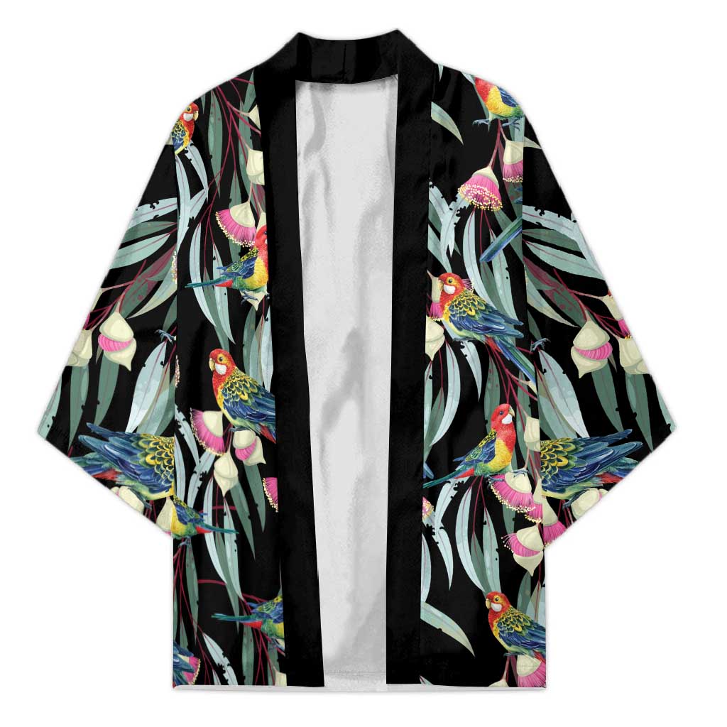 Eastern Rosella Australia Kimono Eucalyptus Blossom Seamless Style - Aussie Hoodie