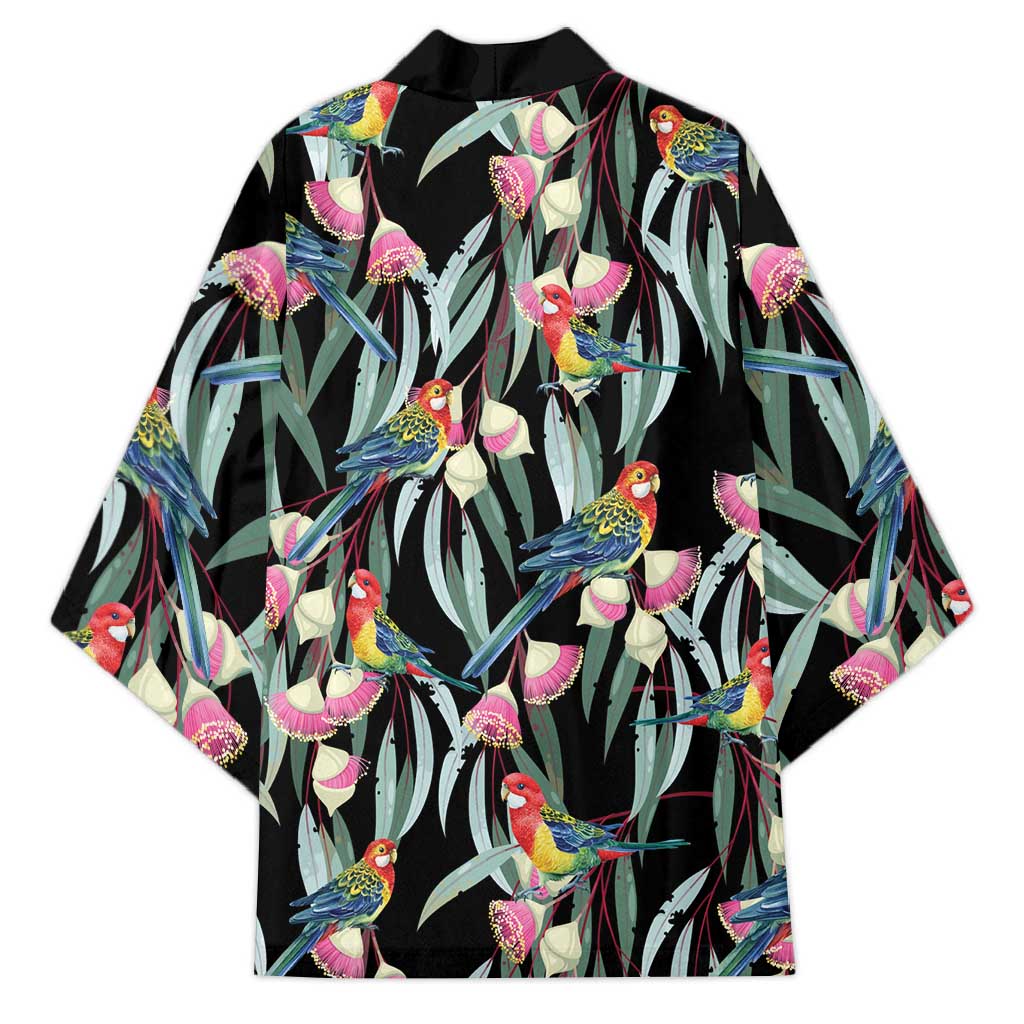 Eastern Rosella Australia Kimono Eucalyptus Blossom Seamless Style - Aussie Hoodie