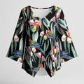 Eastern Rosella Australia Kimono Sleeve Blouse Eucalyptus Blossom Seamless Style - Aussie Hoodie