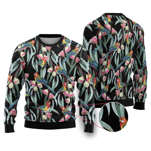 Eastern Rosella Australia Ugly Christmas Sweater Eucalyptus Blossom Seamless Style - Aussie Hoodie